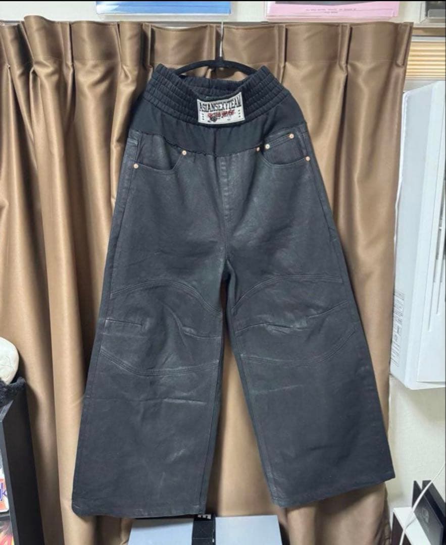RYE CHASIN Black Denim Wide Pants #QYGJE9