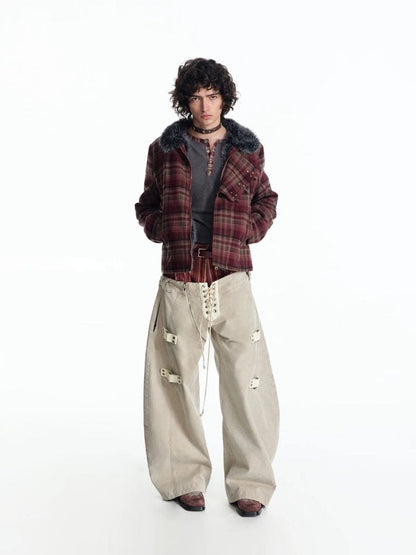 EMOBROTHER EMO Double Waistline Cargo Pants #QYEEJ0