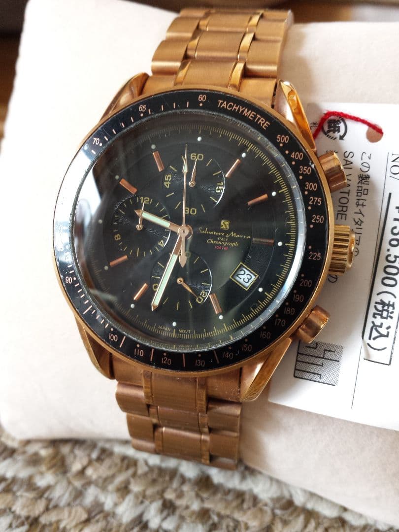 Gold IP coating Multifunction chronograph 100M water resistant #QY6GE8