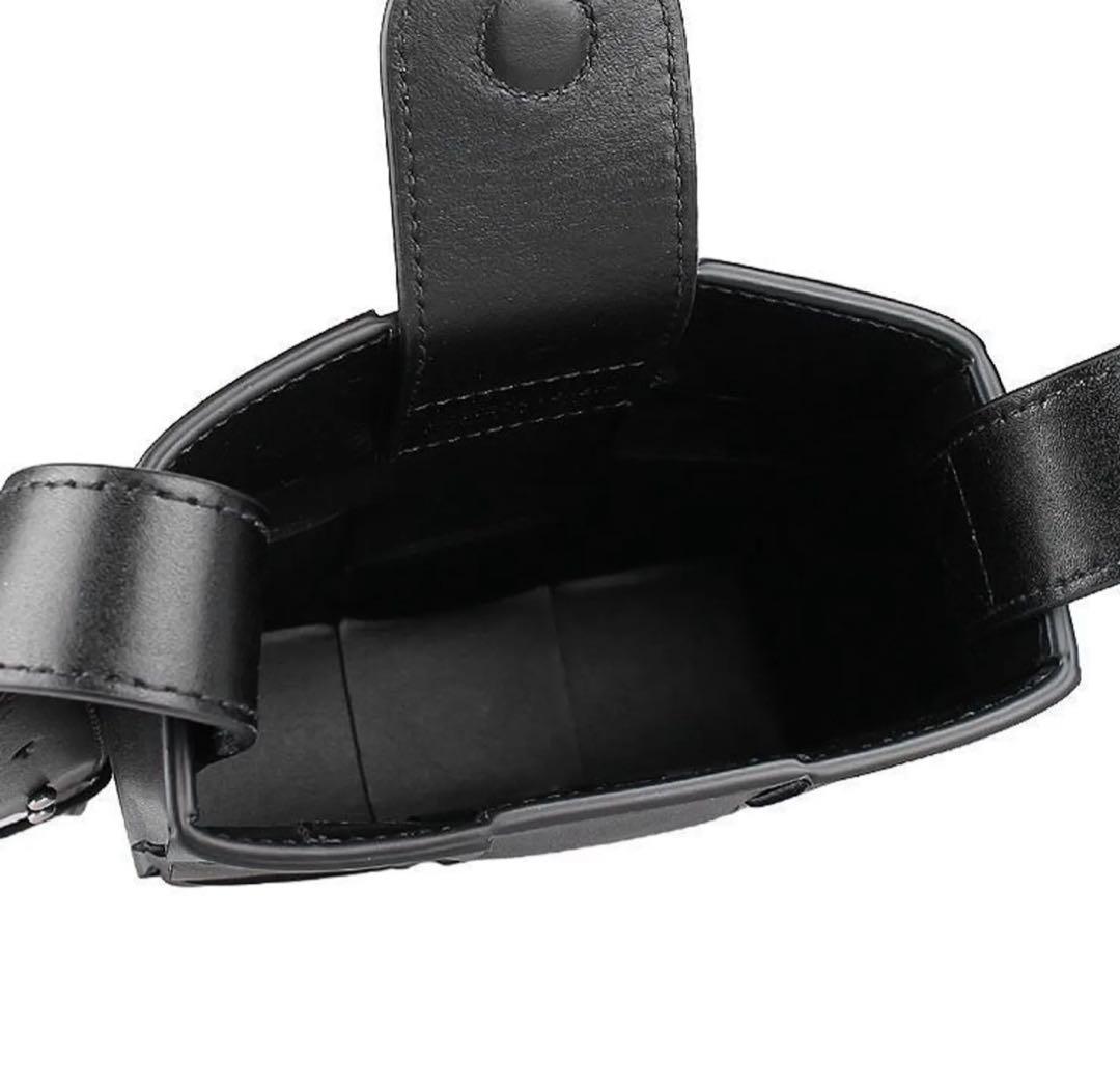 BOTTEGA VENETA Phone Pouch Leather Shoulder Bag Black #QYA2OU