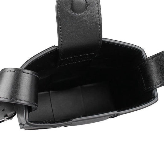 BOTTEGA VENETA Phone Pouch Leather Shoulder Bag Black #QYA2OU