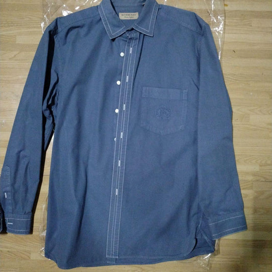 BURBERRY Blue Dress Shirt, Size L #QY1AP3