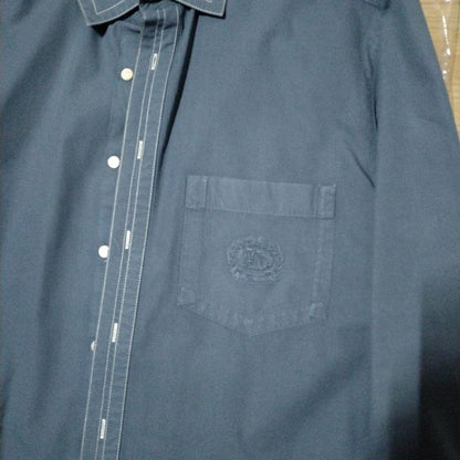 BURBERRY Blue Dress Shirt, Size L #QY1AP3