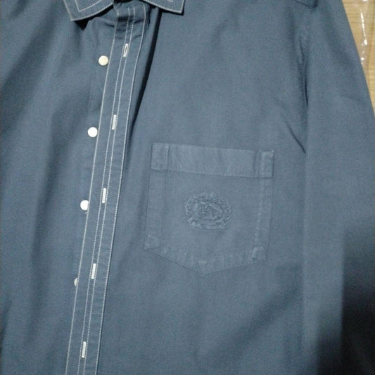 BURBERRY Blue Dress Shirt, Size L #QY1AP3