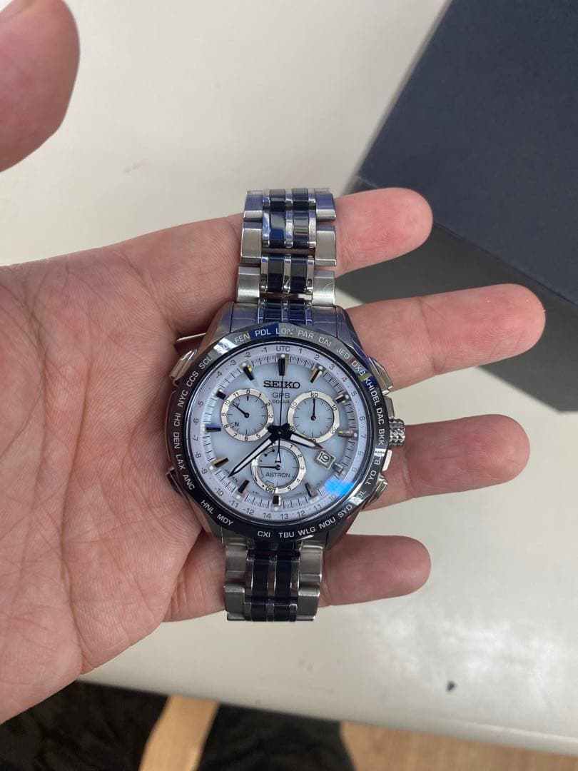 SEIKO Astron 8X82-0AA0 GPS Solar 7000-Piece Ltd Silver Blue SS #QY5SXI