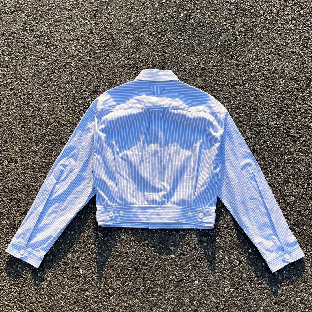 20SS PRADA TRIANGLE STRIPE SHIRT BLOUSON #QYC097