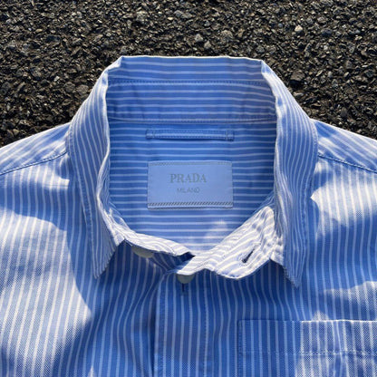 20SS PRADA TRIANGLE STRIPE SHIRT BLOUSON #QYC097