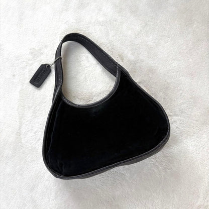 COACH Vintage Ergo Velvet Bag Black Rare Mint #QY43JM