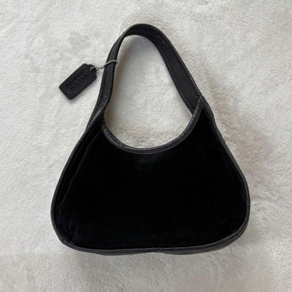 COACH Vintage Ergo Velvet Bag Black Rare Mint #QY43JM