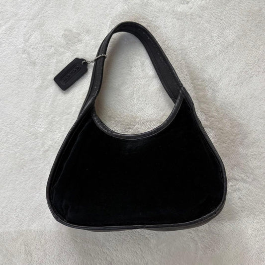 COACH Vintage Ergo Velvet Bag Black Rare Mint #QY43JM