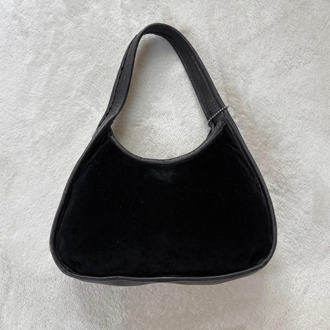 COACH Vintage Ergo Velvet Bag Black Rare Mint #QY43JM