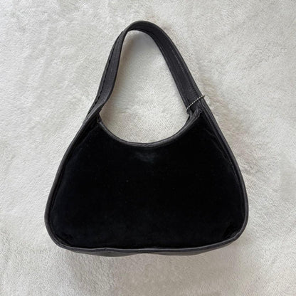 COACH Vintage Ergo Velvet Bag Black Rare Mint #QY43JM