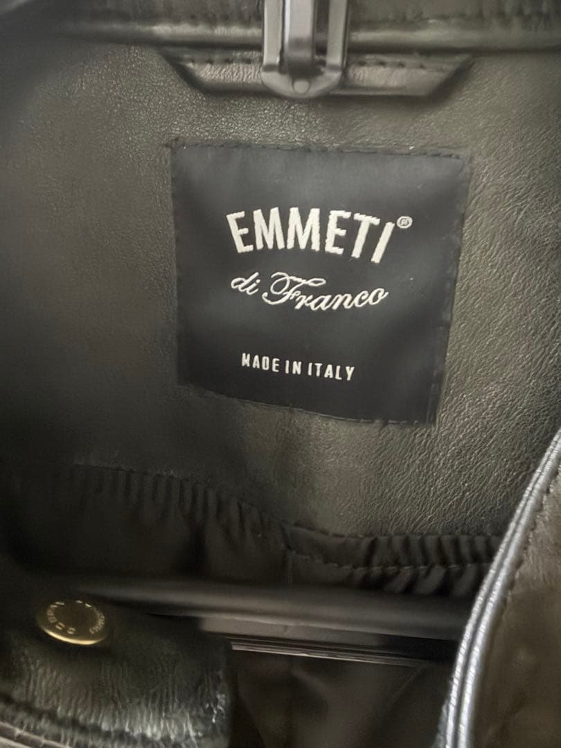 EMMETI di Franco Black Leather Single Rider Jacket #QYC0FU