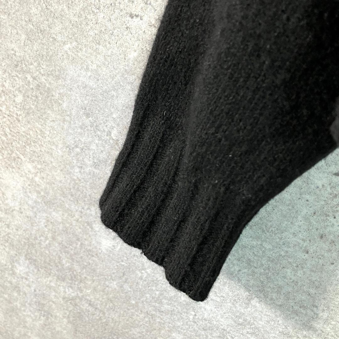 BALLY Wool Knit Hoodie, Long Sleeve, Black, Zip-Up #QYC7ZQ