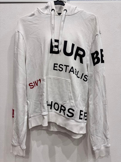 BURBERRY Horseferry Parka, White, Size M #QY85WD