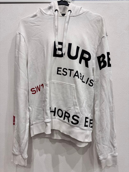 BURBERRY Horseferry Parka, White, Size M #QY85WD