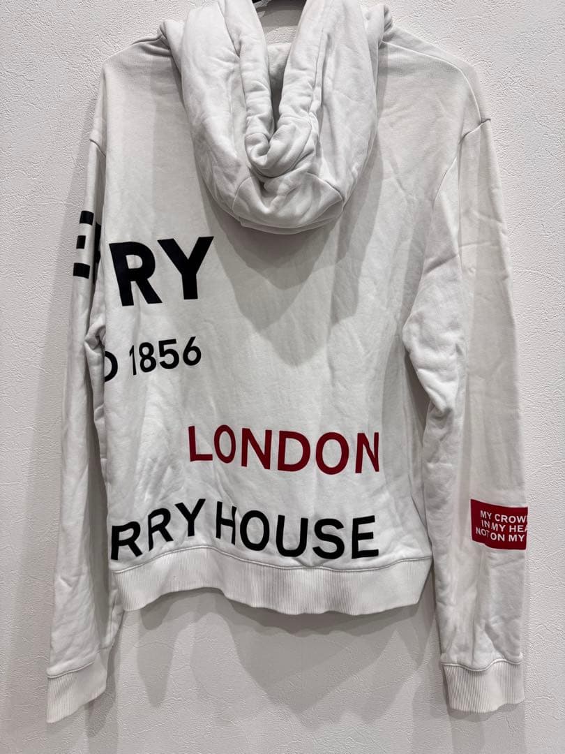 BURBERRY Horseferry Parka, White, Size M #QY85WD