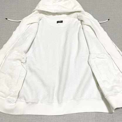 FENDI Monster Bugs Zip-Up Hoodie, White, Size L #QYDB0T