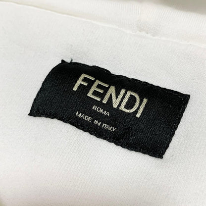 FENDI Monster Bugs Zip-Up Hoodie, White, Size L #QYDB0T