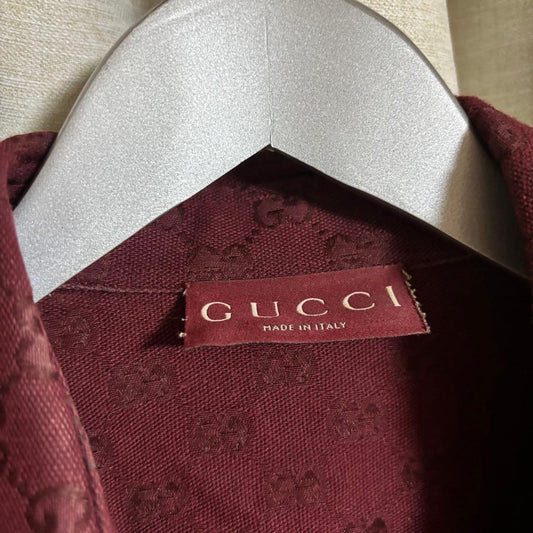 GUCCI GG Canvas Shirt in Burgundy #QY0UVS