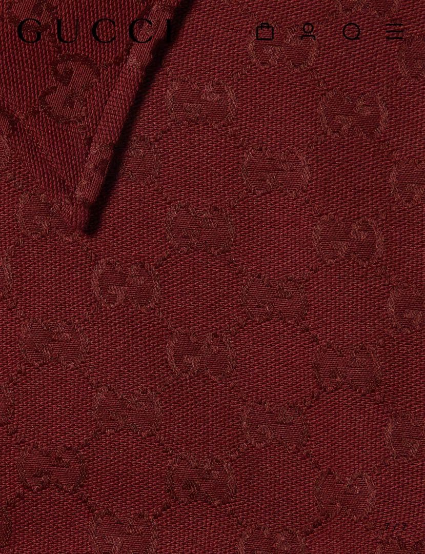 GUCCI GG Canvas Shirt in Burgundy #QY0UVS