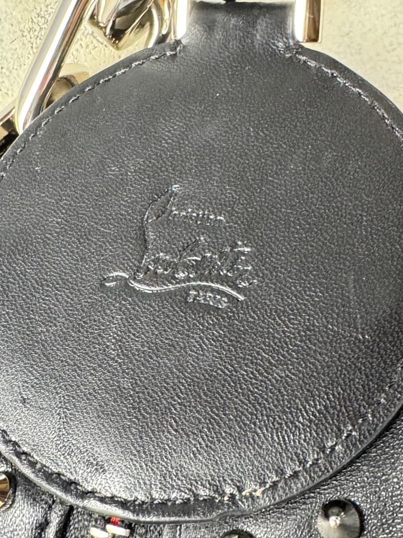 Christian Louboutin Studded Black Leather Chain Shoulder Bag #QYAAHN