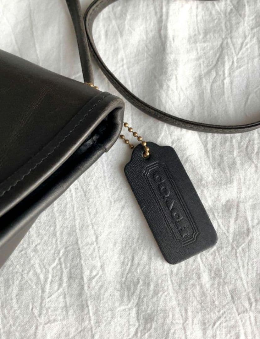Vintage COACH Turnlock Mini Shoulder Bag Genuine Leather USA #QYH5N0