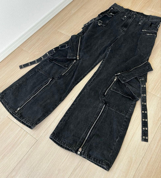 NO/FAITH STUDIOS Cargo Pants, Black, Size L, 10 #QOAXXJ