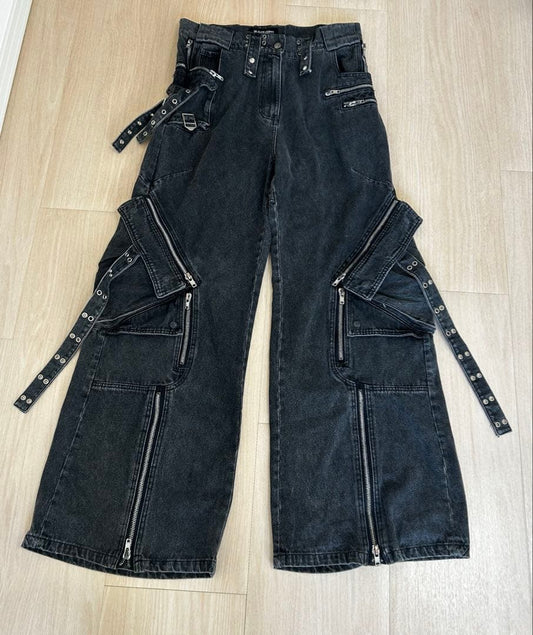 NO/FAITH STUDIOS Cargo Pants, Black, Size L, 10 #QOAXXJ