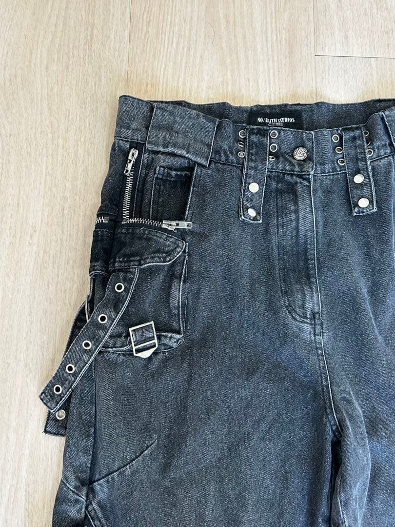NO/FAITH STUDIOS Cargo Pants, Black, Size L, 10 #QOAXXJ