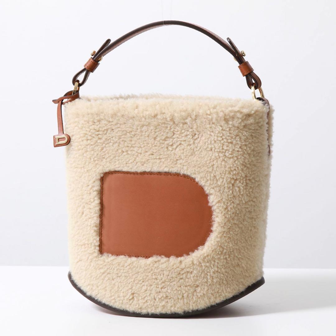 DELVAUX Pin Mini Bucket Bag Teddy Beige Brown Shoulder Mint #QYIG4T