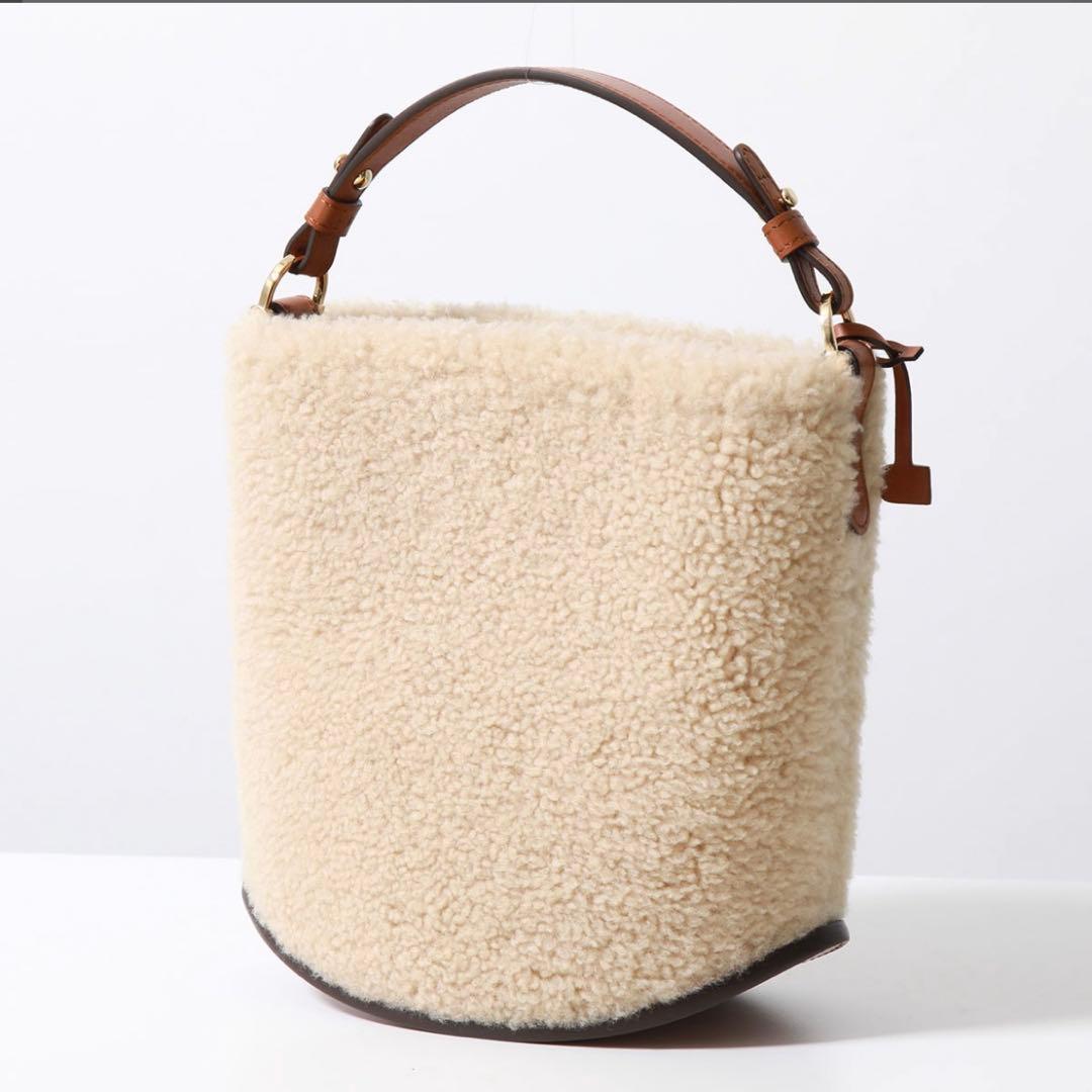 DELVAUX Pin Mini Bucket Bag Teddy Beige Brown Shoulder Mint #QYIG4T