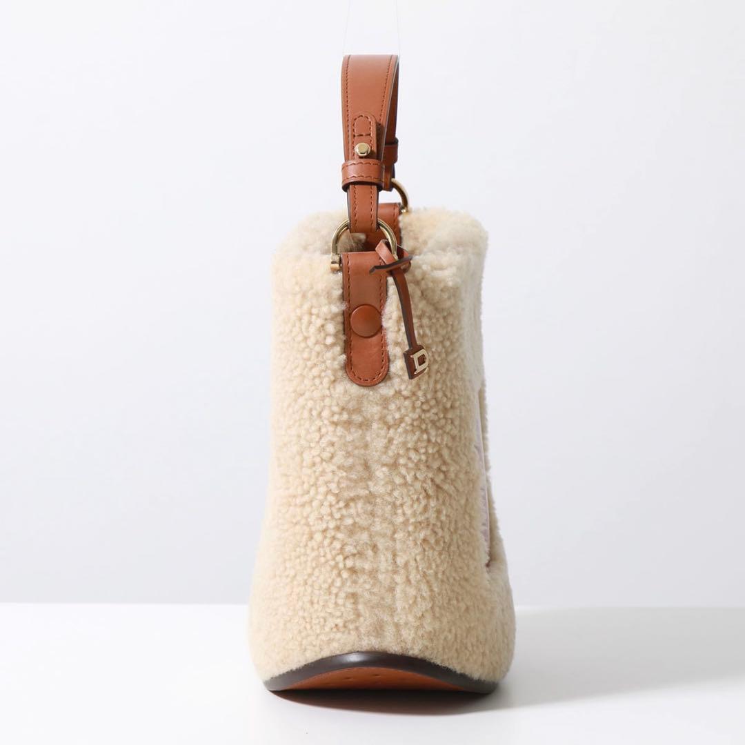 DELVAUX Pin Mini Bucket Bag Teddy Beige Brown Shoulder Mint #QYIG4T