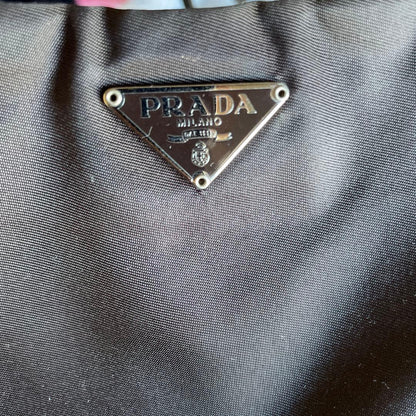 PRADA Nylon Handbag Dark Brown Triangle Logo Authentic #QY2EL2