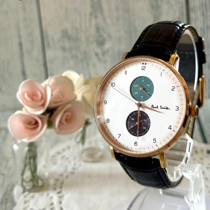 Paul Smith round date watch in gold. #PGHSVY