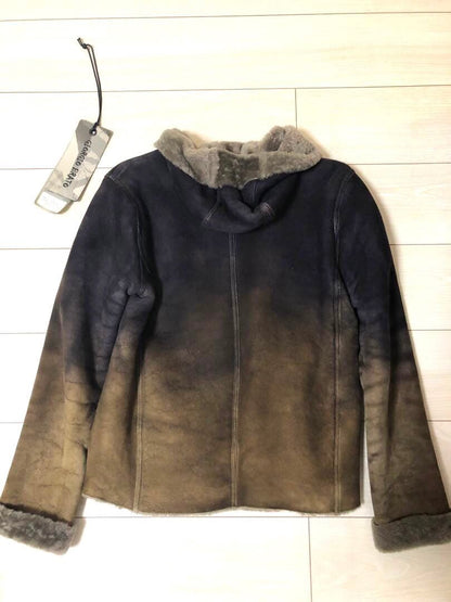 Giorgio Brat Mouton Hooded Jacket Size S #QYFG9K