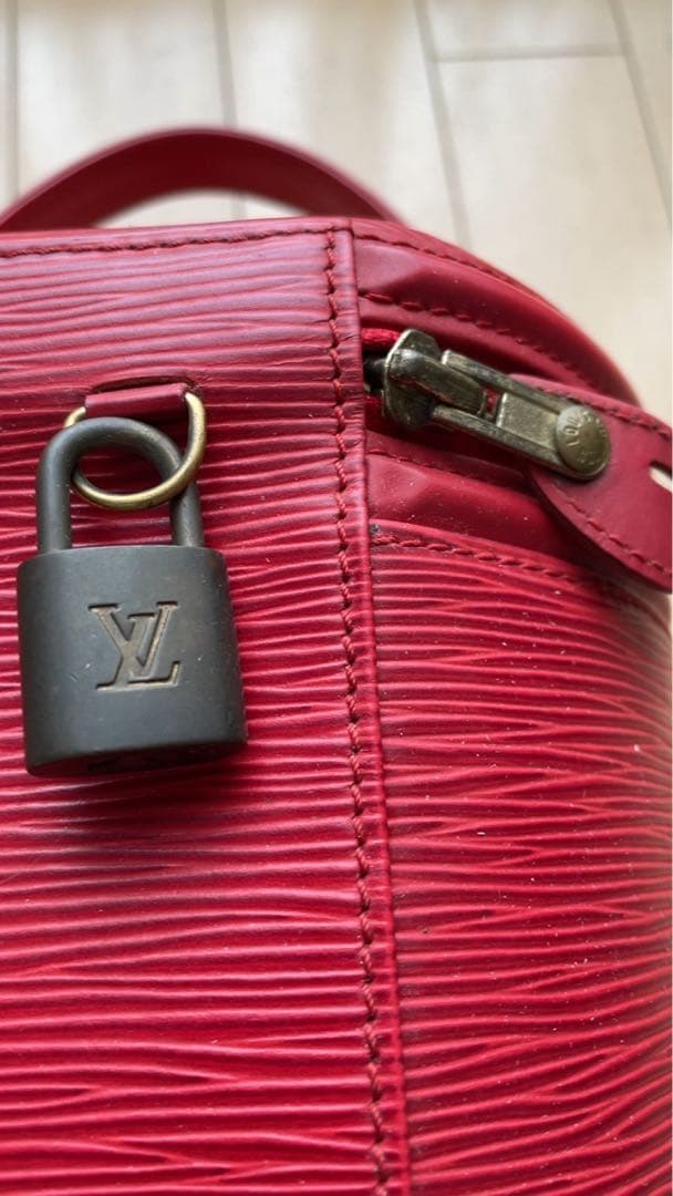 Louis Vuitton Cannes Epi Leather Vanity Bag Red Gold Hardware #QY38BQ