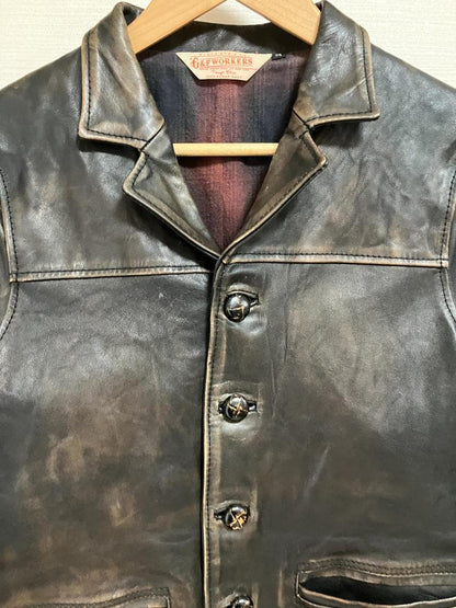 G&F Wolfman Jack Horse Leather Car Coat #QYI0S9
