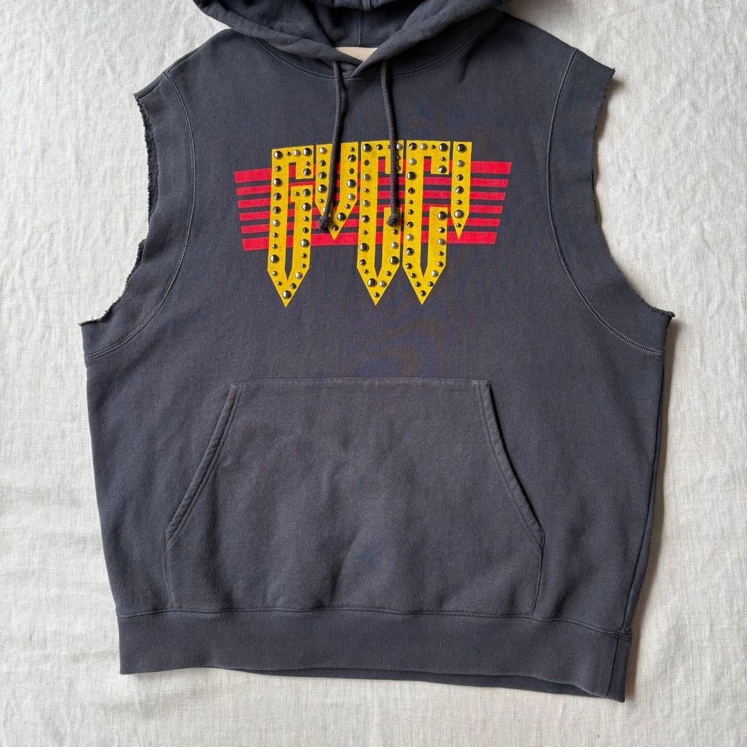 GUCCI COTTON JERSEY SLEEVELESS HOODIE L #QYGXY5