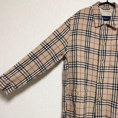 BURBERRY Linen and Silk Nova Check Shirt, Size LL #QYGAU4