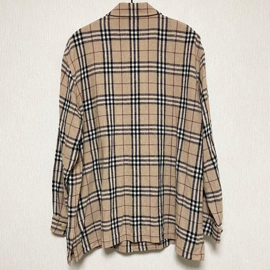 BURBERRY Linen and Silk Nova Check Shirt, Size LL #QYGAU4
