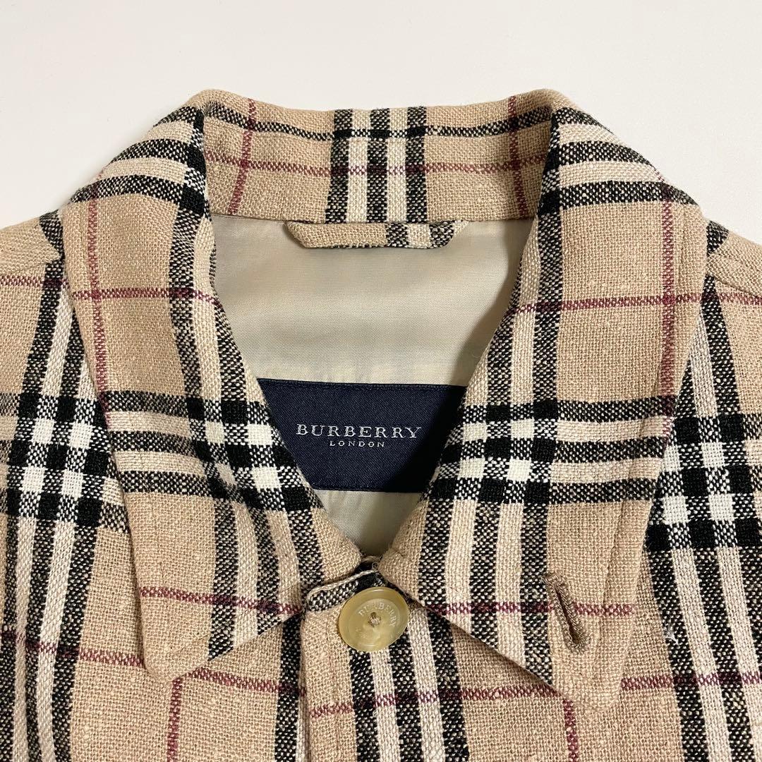 BURBERRY Linen and Silk Nova Check Shirt, Size LL #QYGAU4