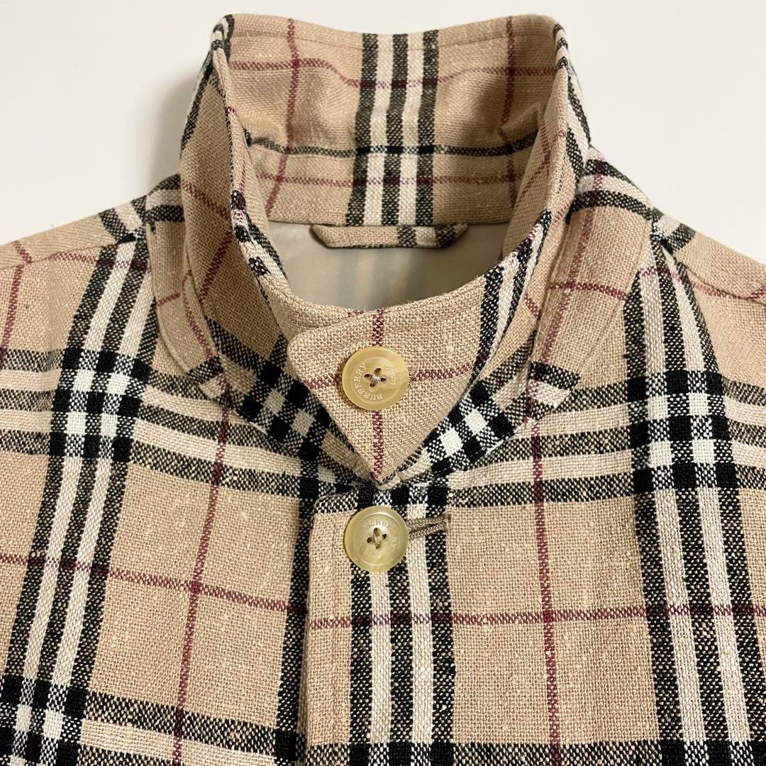 BURBERRY Linen and Silk Nova Check Shirt, Size LL #QYGAU4
