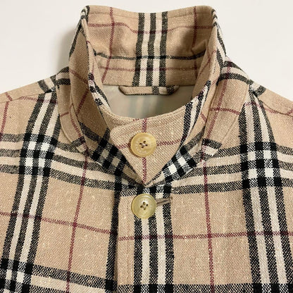 BURBERRY Linen and Silk Nova Check Shirt, Size LL #QYGAU4