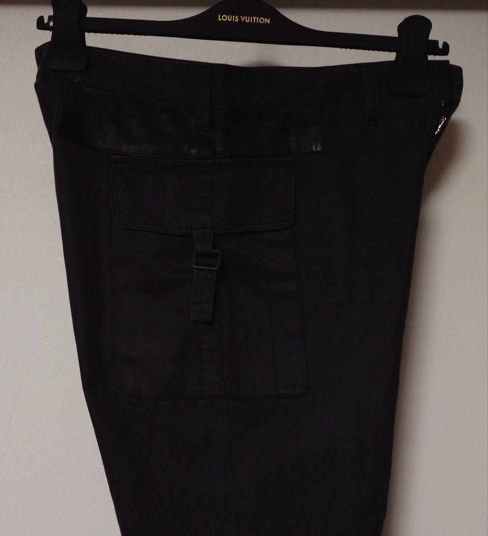 LOUIS VUITTON Leather Cargo Pants Black Size 38 #QY1AZ8