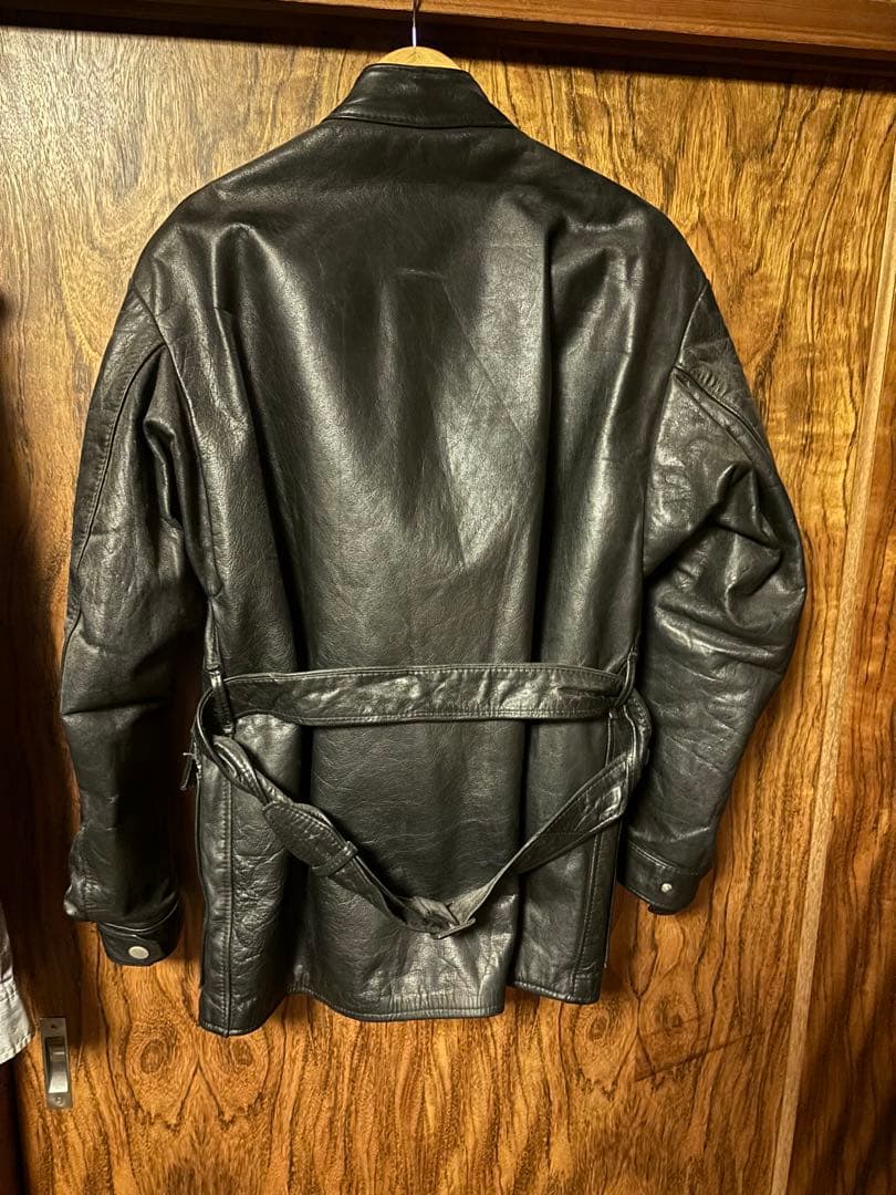 GOLDTOP Leather Black Jacket with 4 Pockets #QY13D5