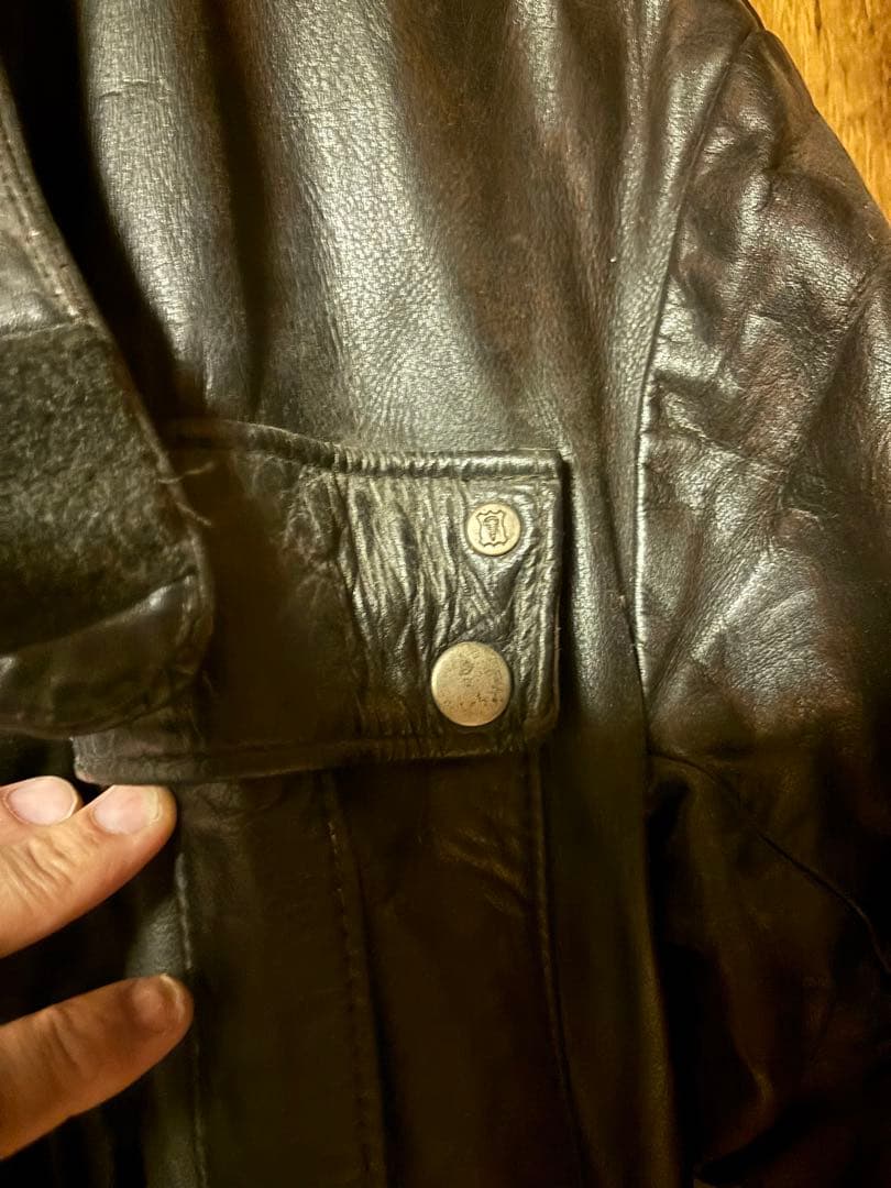 GOLDTOP Leather Black Jacket with 4 Pockets #QY13D5