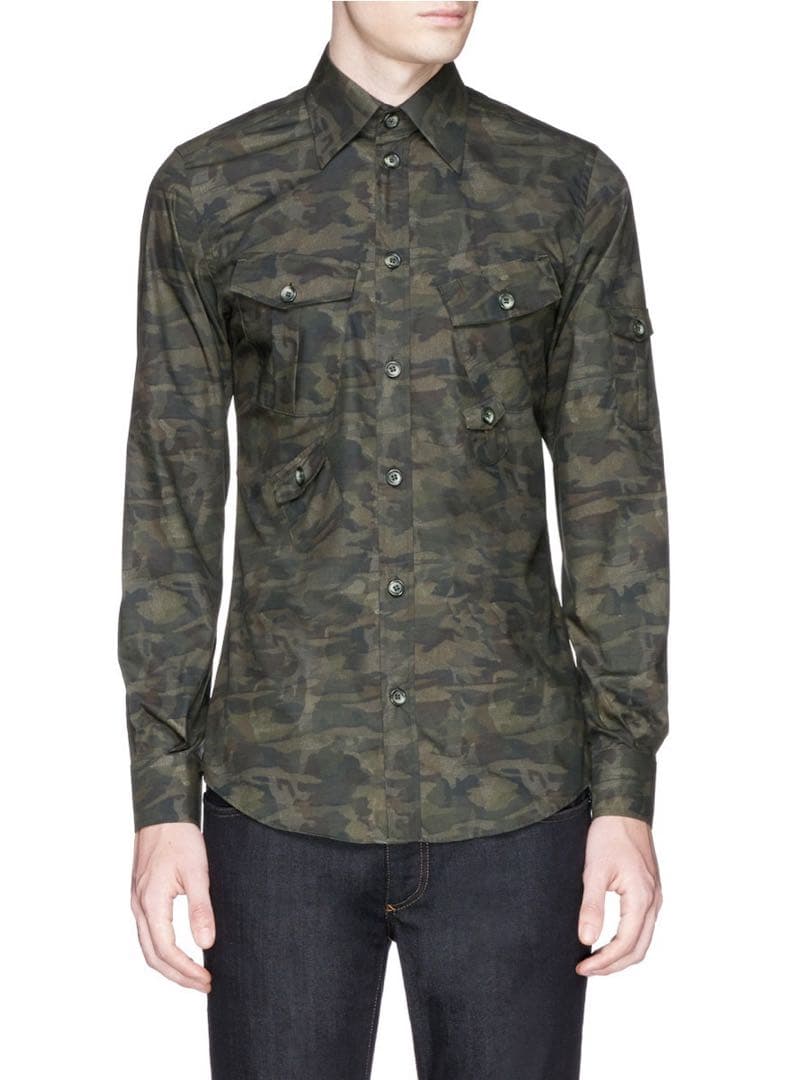11 Dolce & Gabbana Camouflage Military Slim Fit Shirt Gucci Tom Ford Pra #QYE5IW