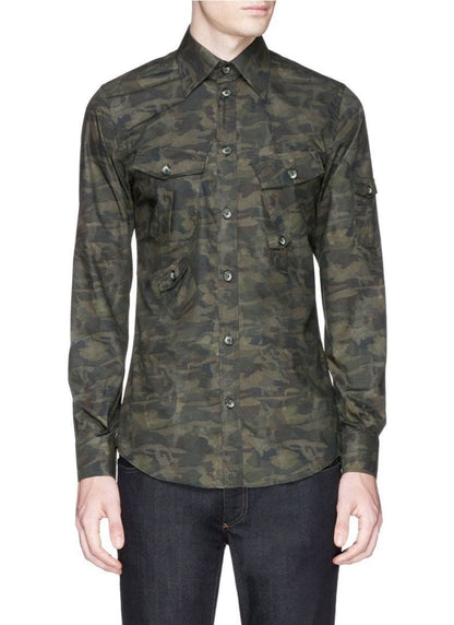 11 Dolce & Gabbana Camouflage Military Slim Fit Shirt Gucci Tom Ford Pra #QYE5IW