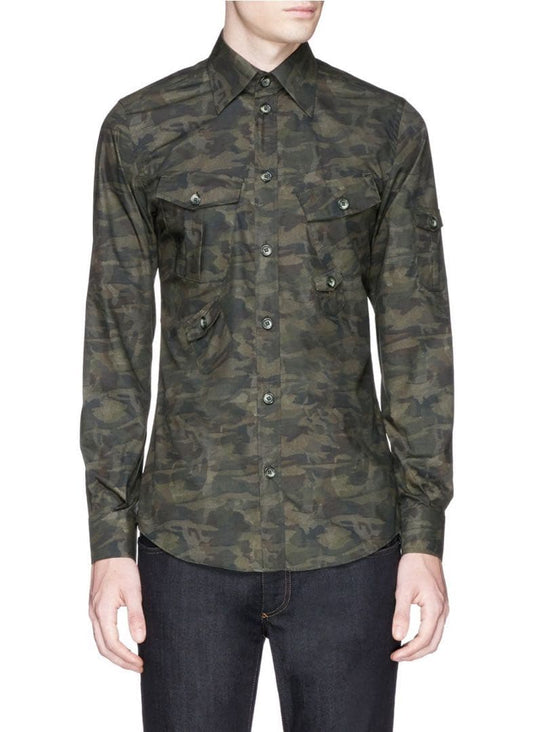 11 Dolce & Gabbana Camouflage Military Slim Fit Shirt Gucci Tom Ford Pra #QYE5IW